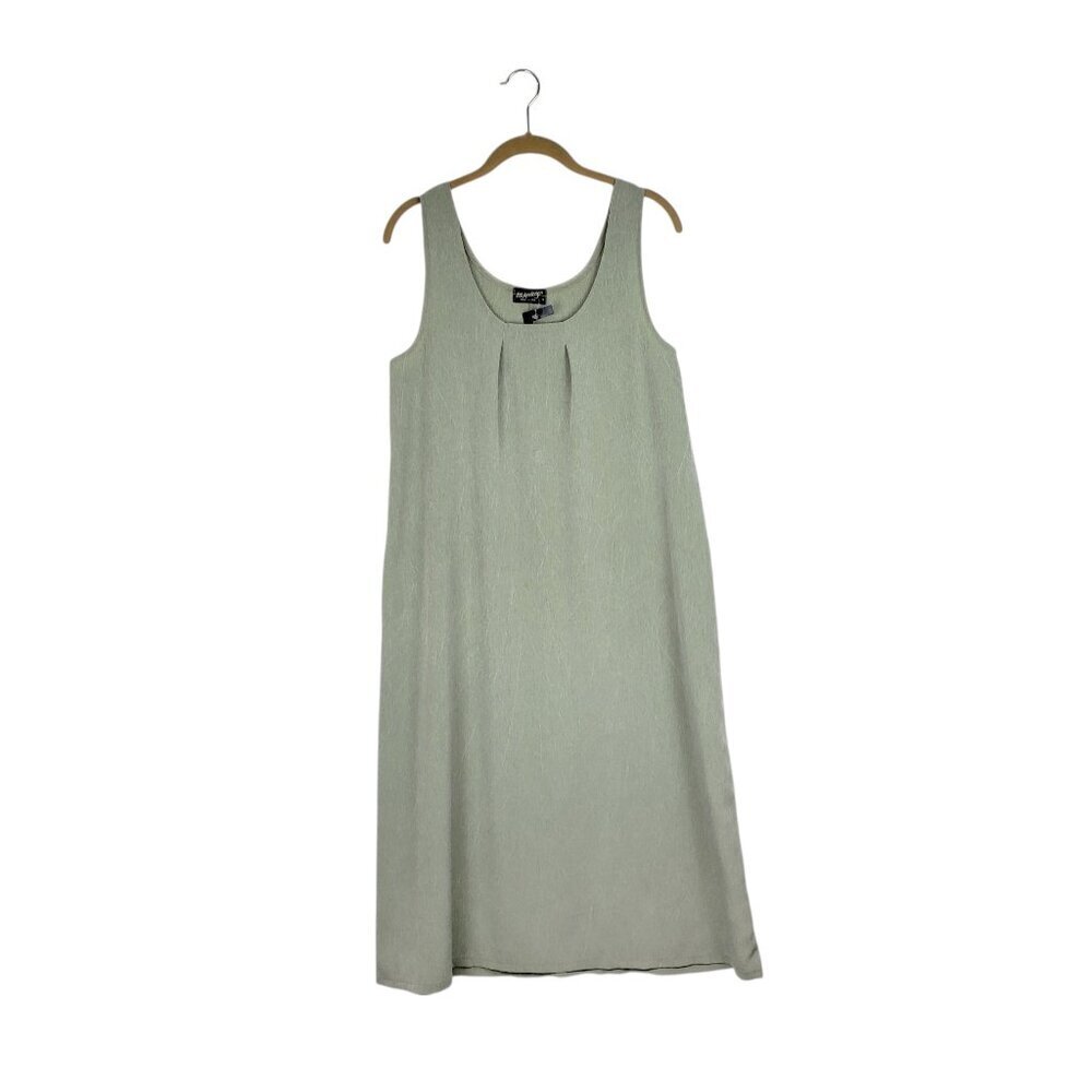 Lee Andersen Crinkle Jumper Dress Sage Green NWT Sleeveless Small USA Made
